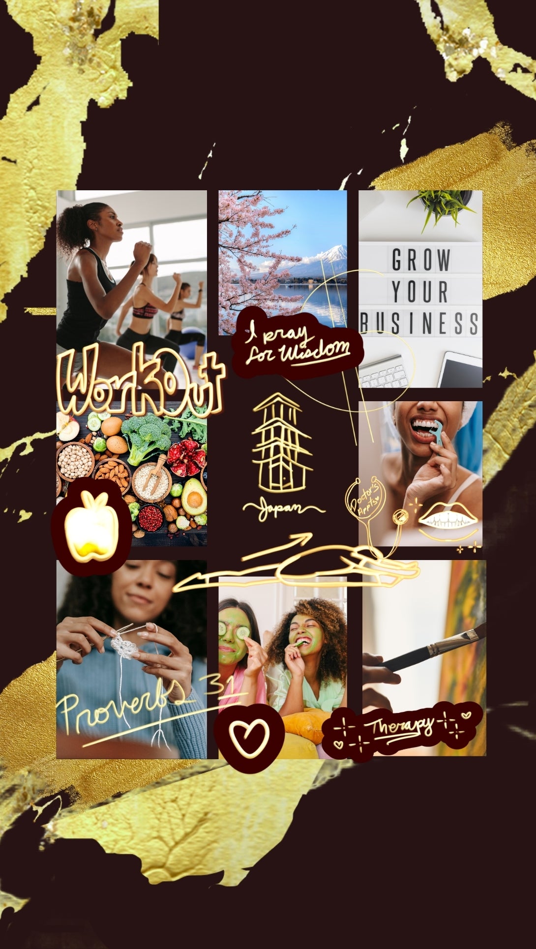 Golden Vision Board Supplies Kit